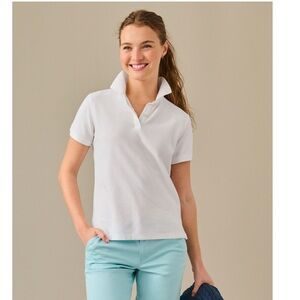 L.L. Bean White Short Sleeve Polo